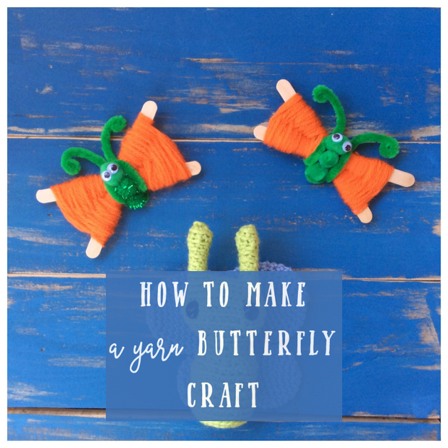 Butterfly Craft With Popsicle Sticks And Yarn - Dear Creatives