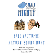 Nature scavenger hunt printable: cover of Fall (Autumn) Nature Sound Hunt