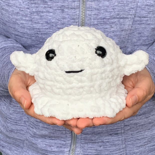 ghost plush toy - crochet amigurumi handheld ghost